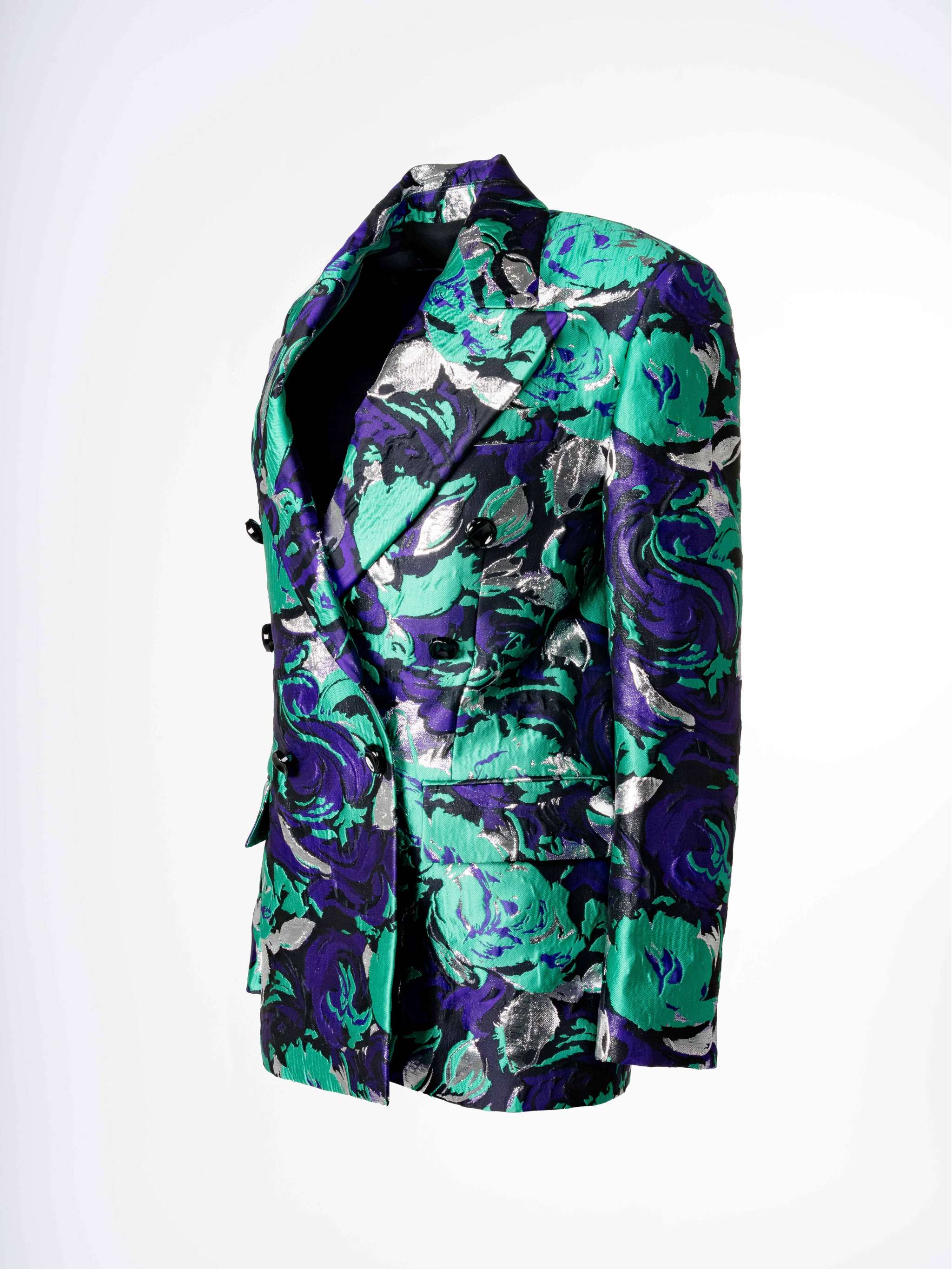 Blazer estampado, color verde, para Damas - Image 3