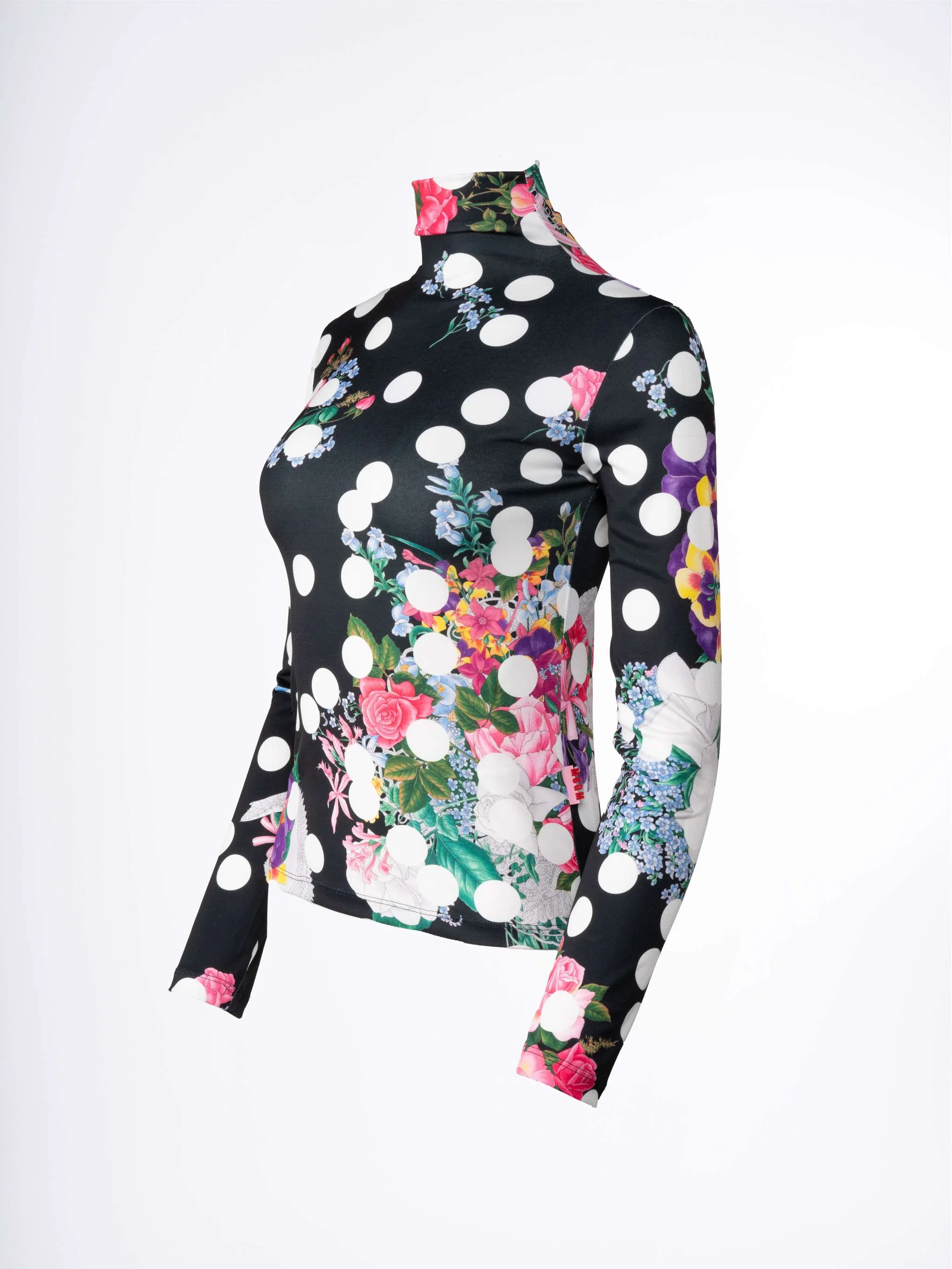 Blusa manga larga estampada, color negro, para Damas - Image 2
