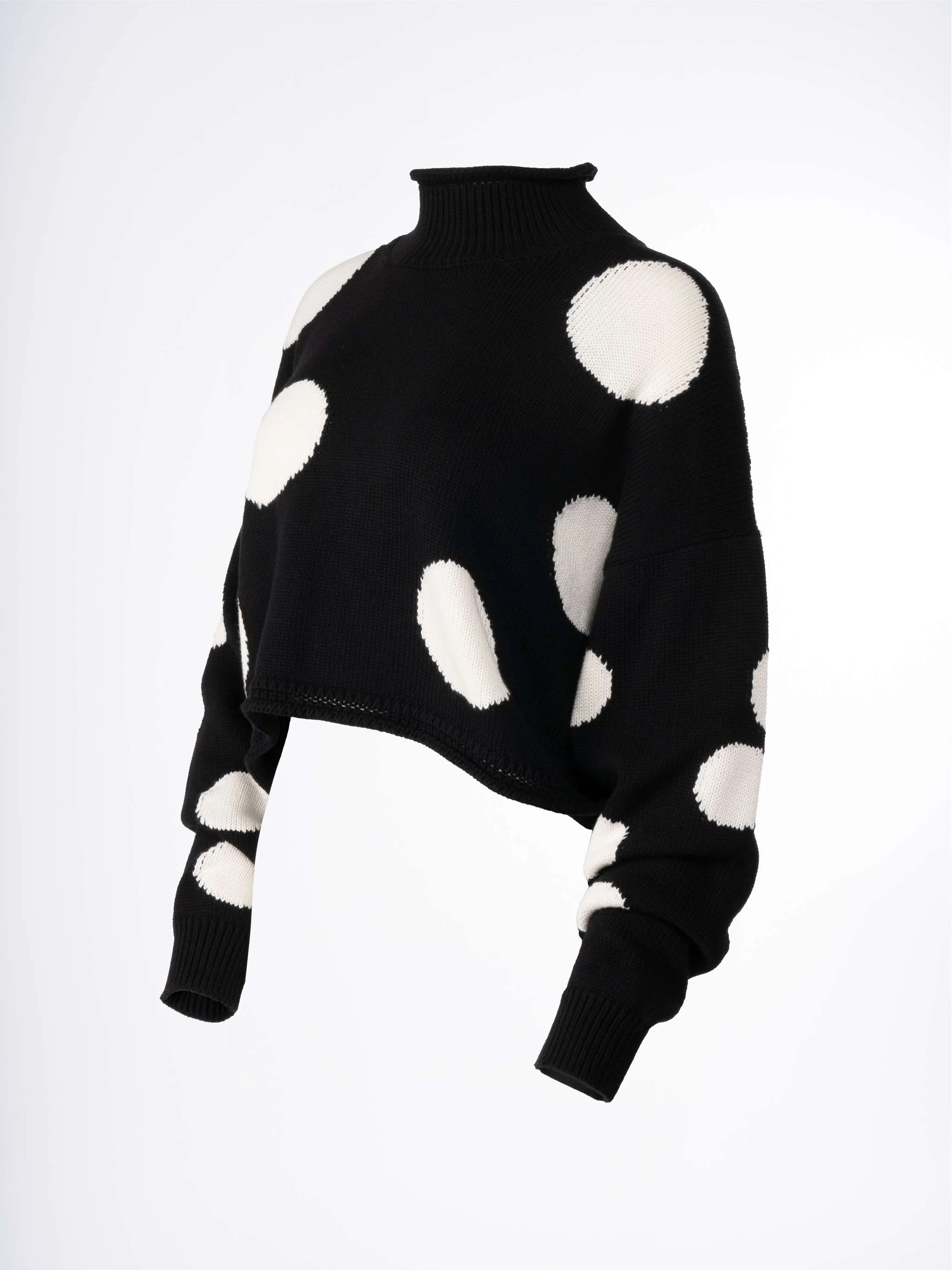 Suéter básico estampado, color negro, para Damas - Image 2