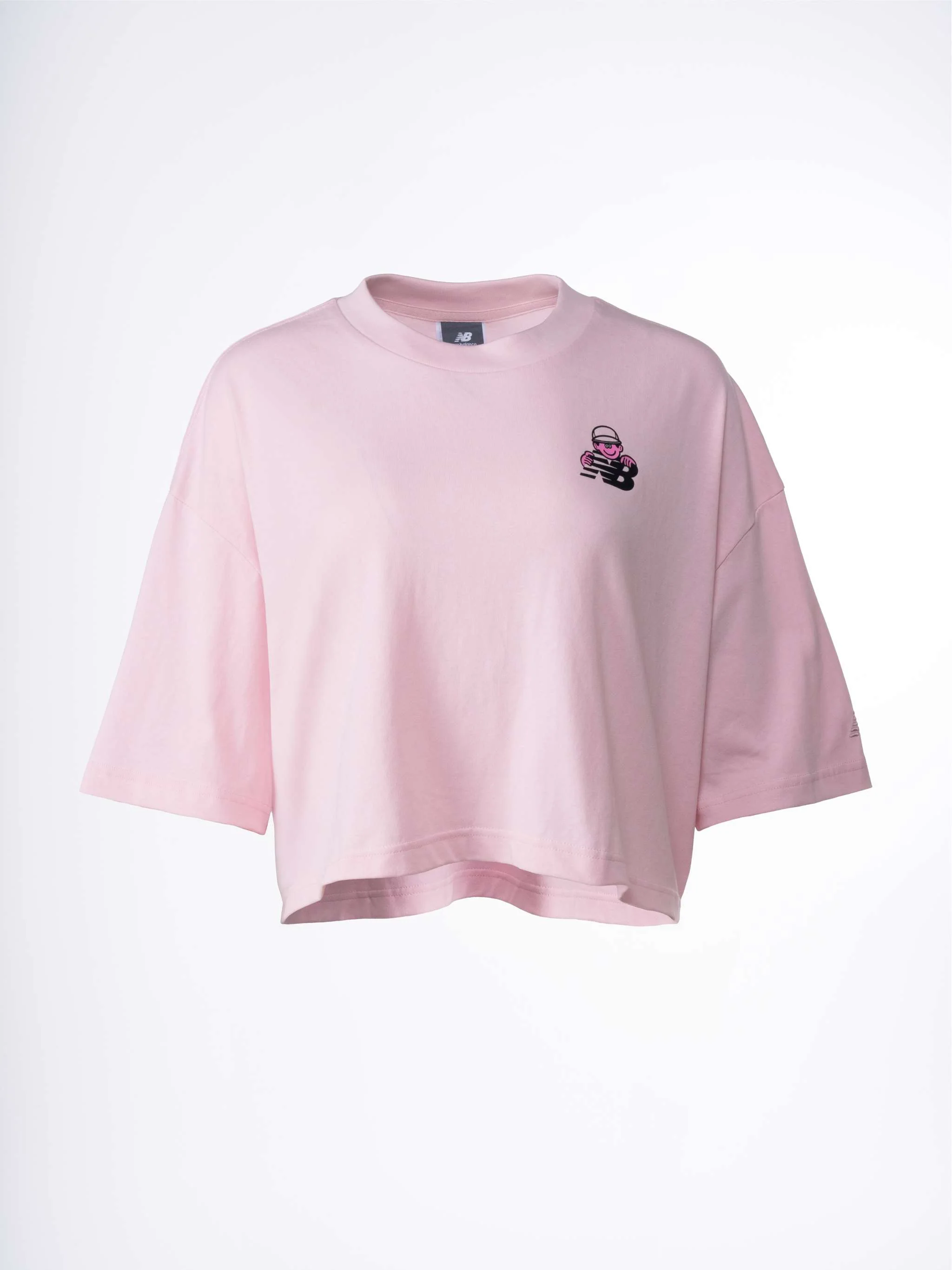 Camiseta manga corta New Balance X Face Oka Left Chest, color rosado, para Damas