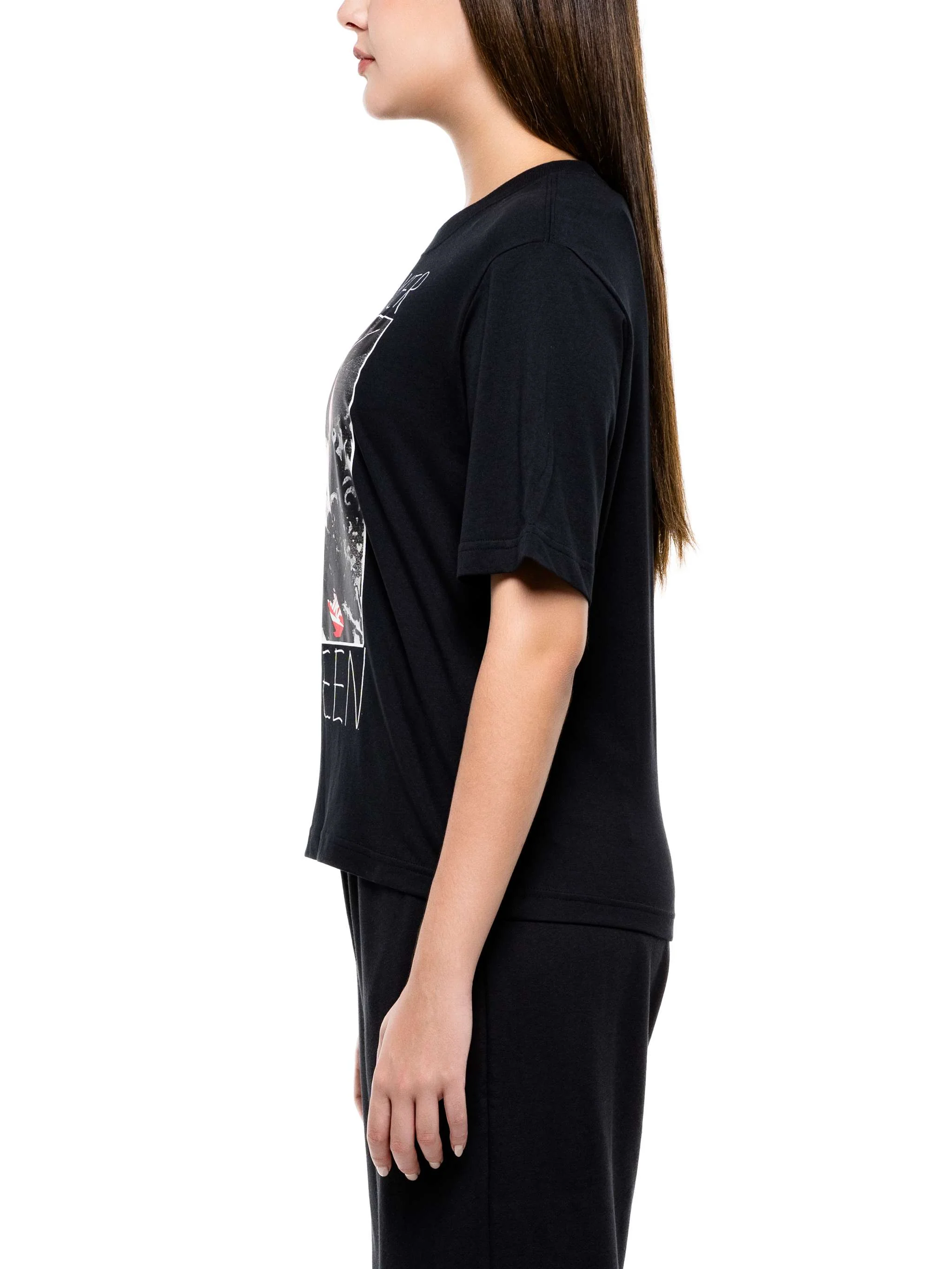 Franela manga corta Boxcon estampada, color negro, para Damas - Image 5
