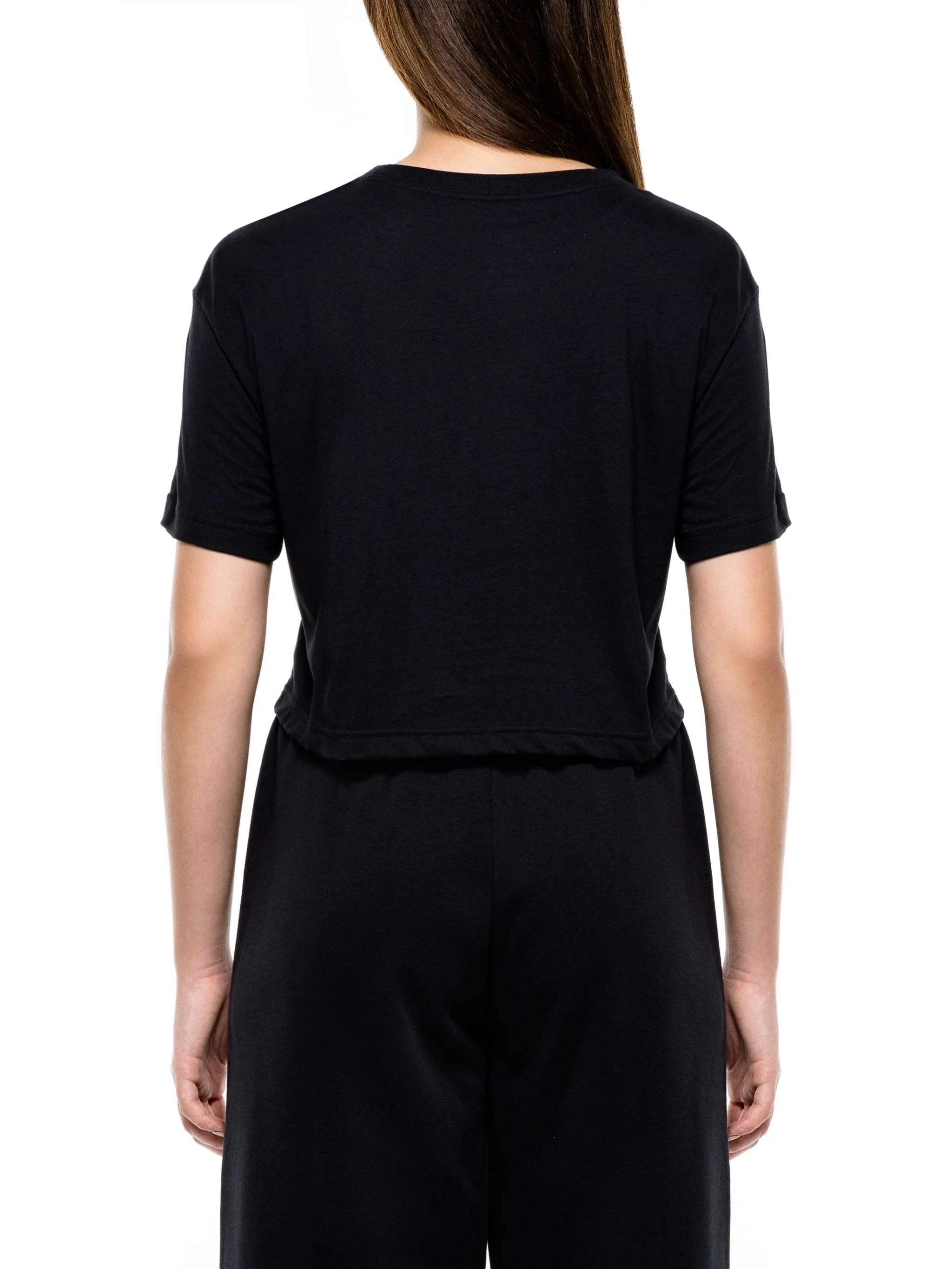 Franela manga corta Essentials Icon, color negro, para Damas - Image 4