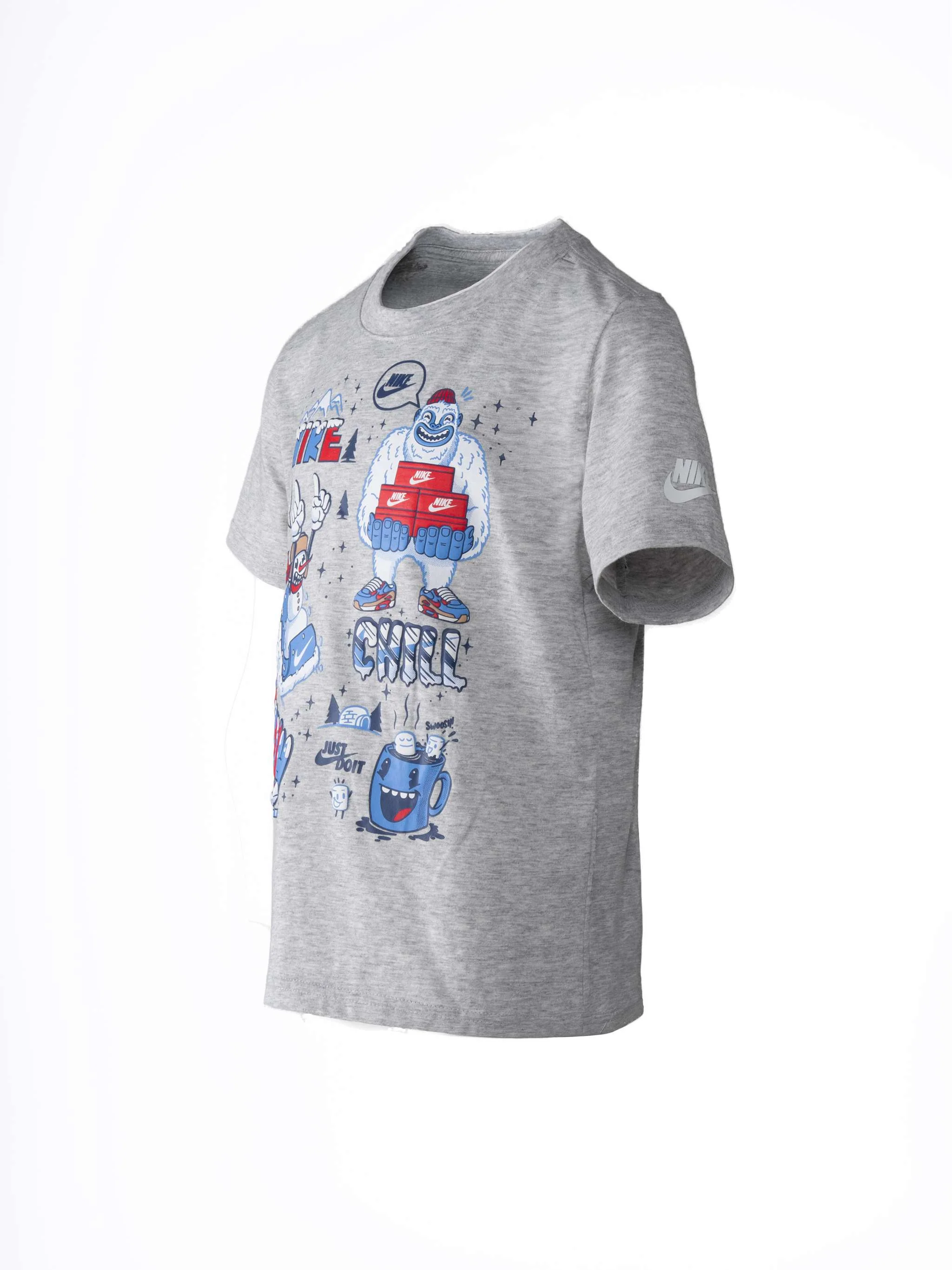 Franela Manga Corta Holiday Right Grx Tee, color gris, para Niño - Image 2