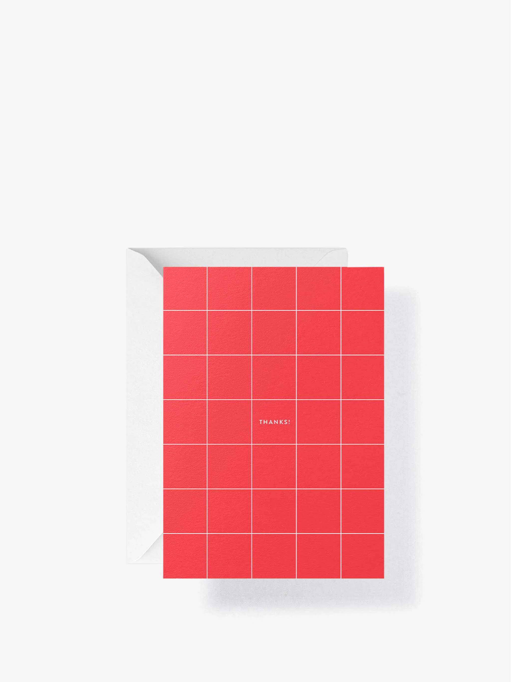 Tarjeta de regalo Thanks, with white envelope, color blanco/rojo