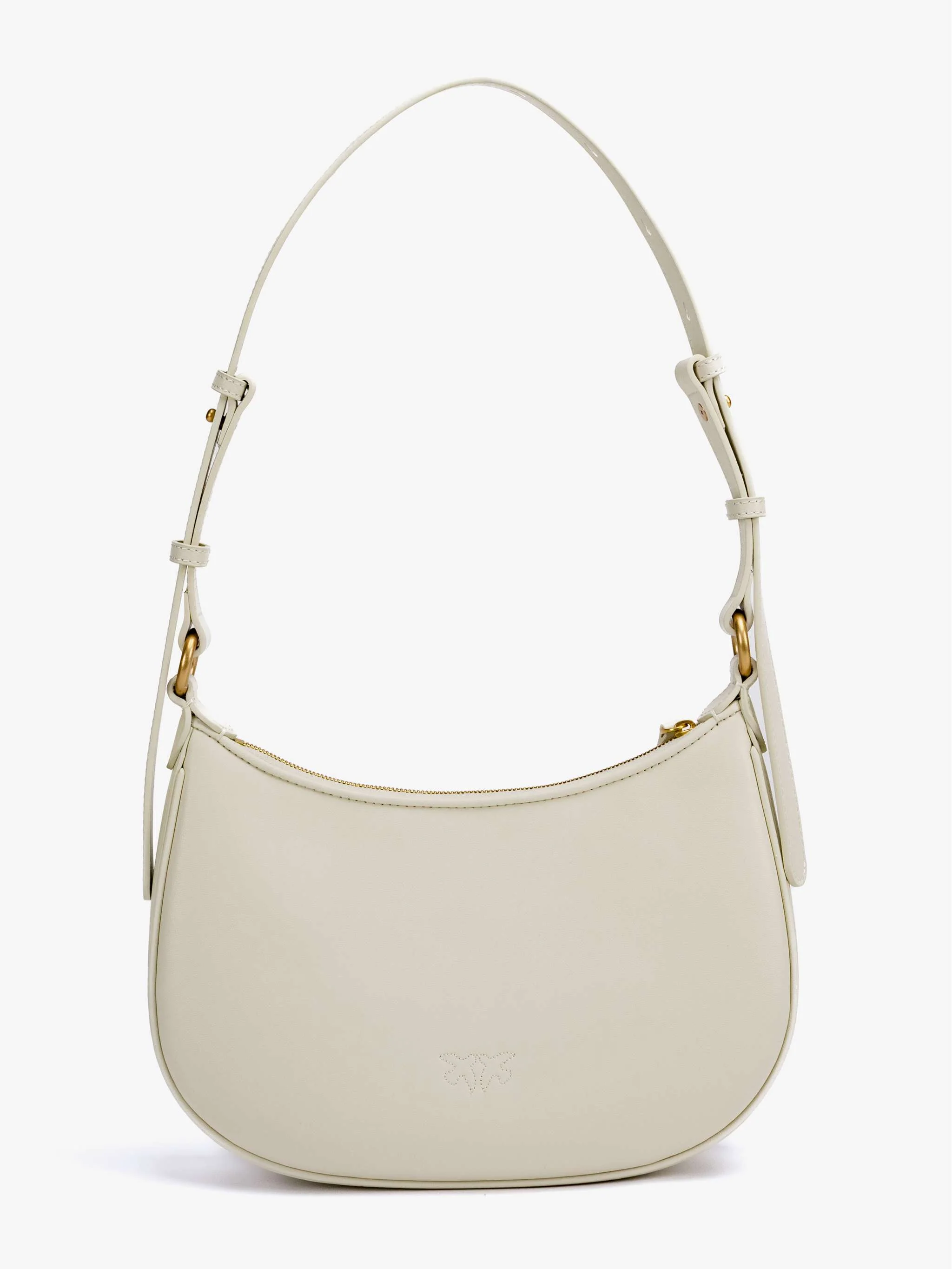 Bolso Half Moon mini Fl Vitello Seta, color blanco con dorado, para Damas - Image 4
