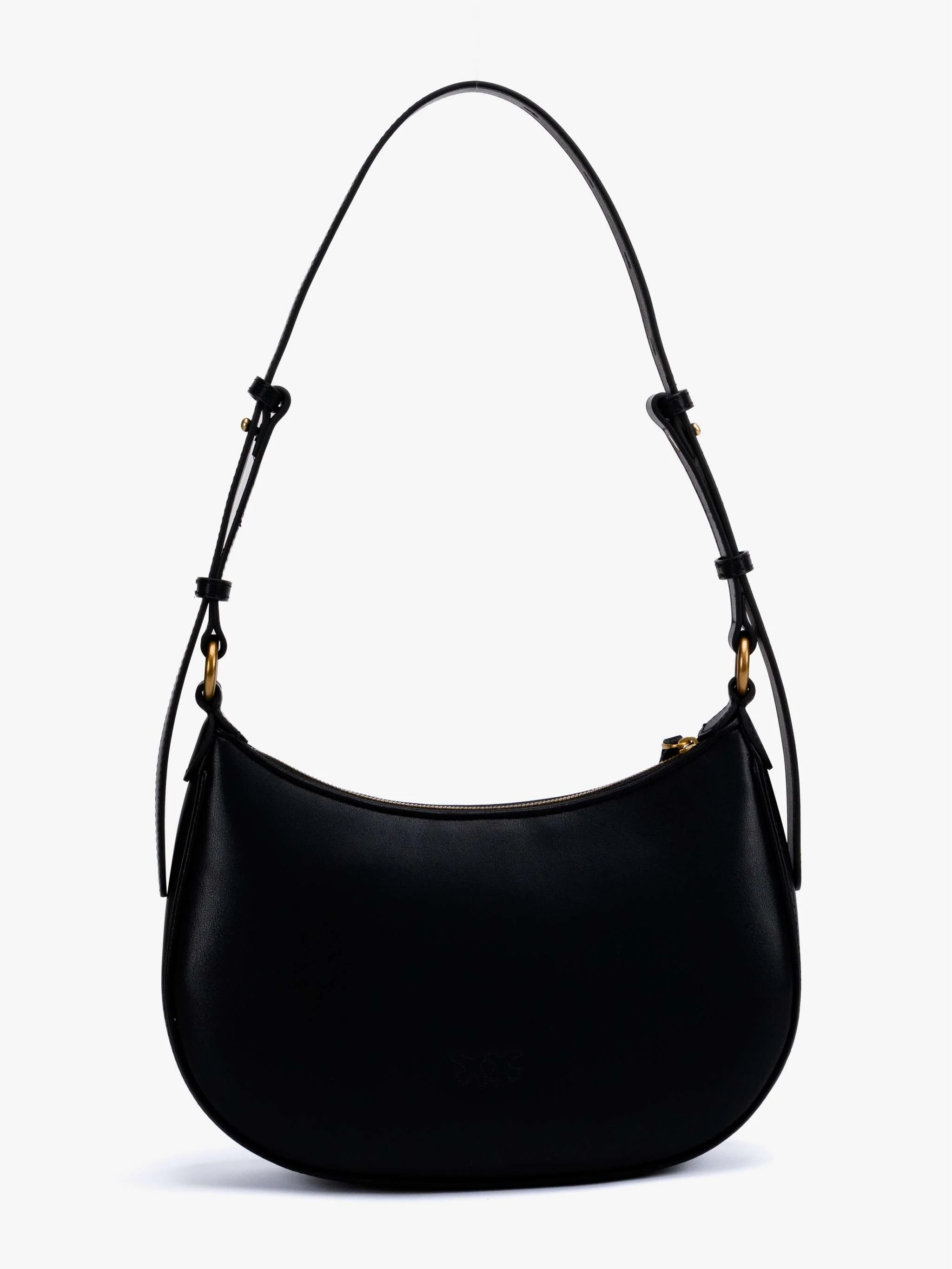 Bolso Half Moon mini Fl Vitello Seta, color negro con dorado, para Damas - Image 4
