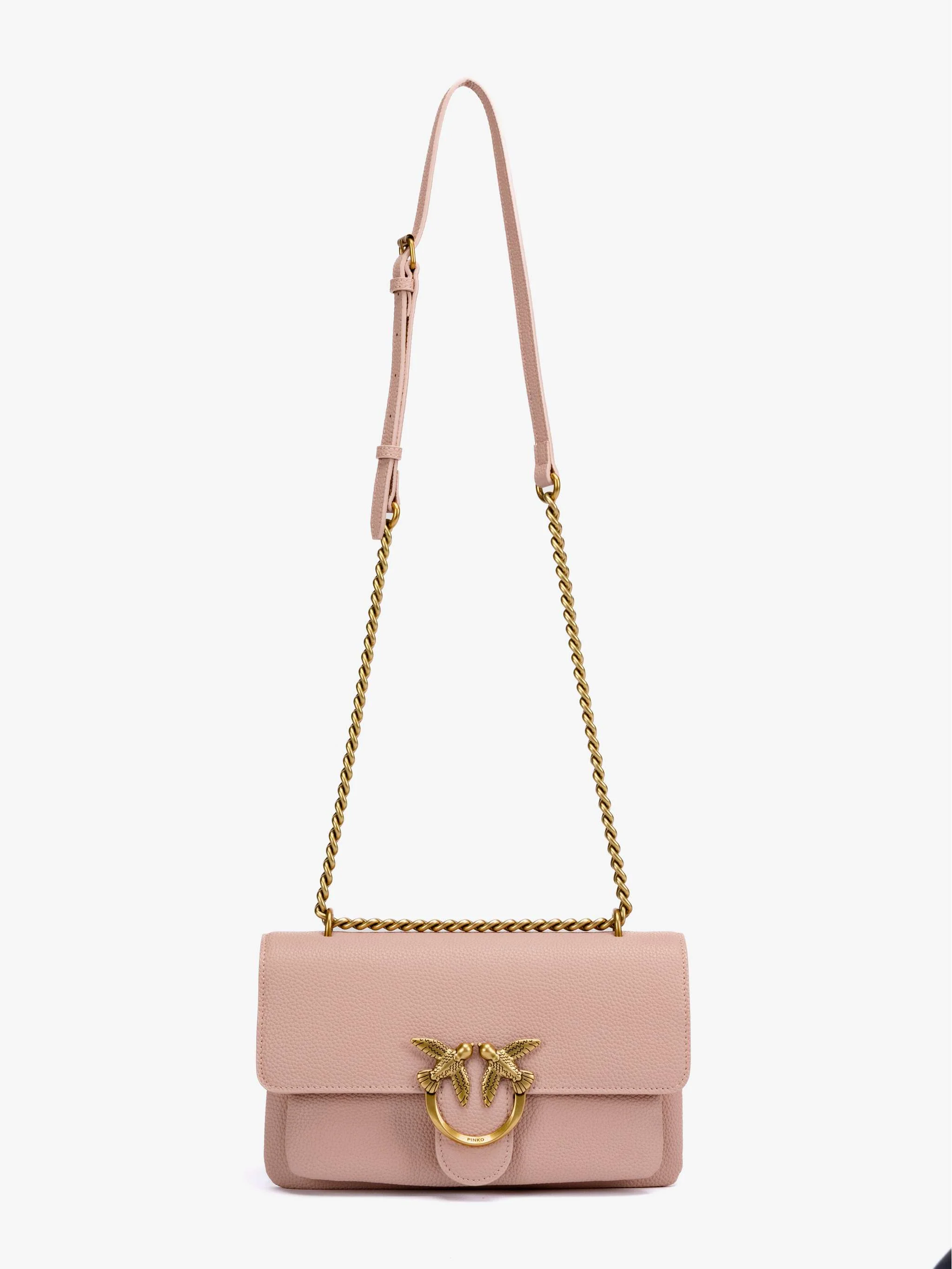 Bolso Love Soft mini Pelle Bottalata, color rosa vieja con dorado, para Damas