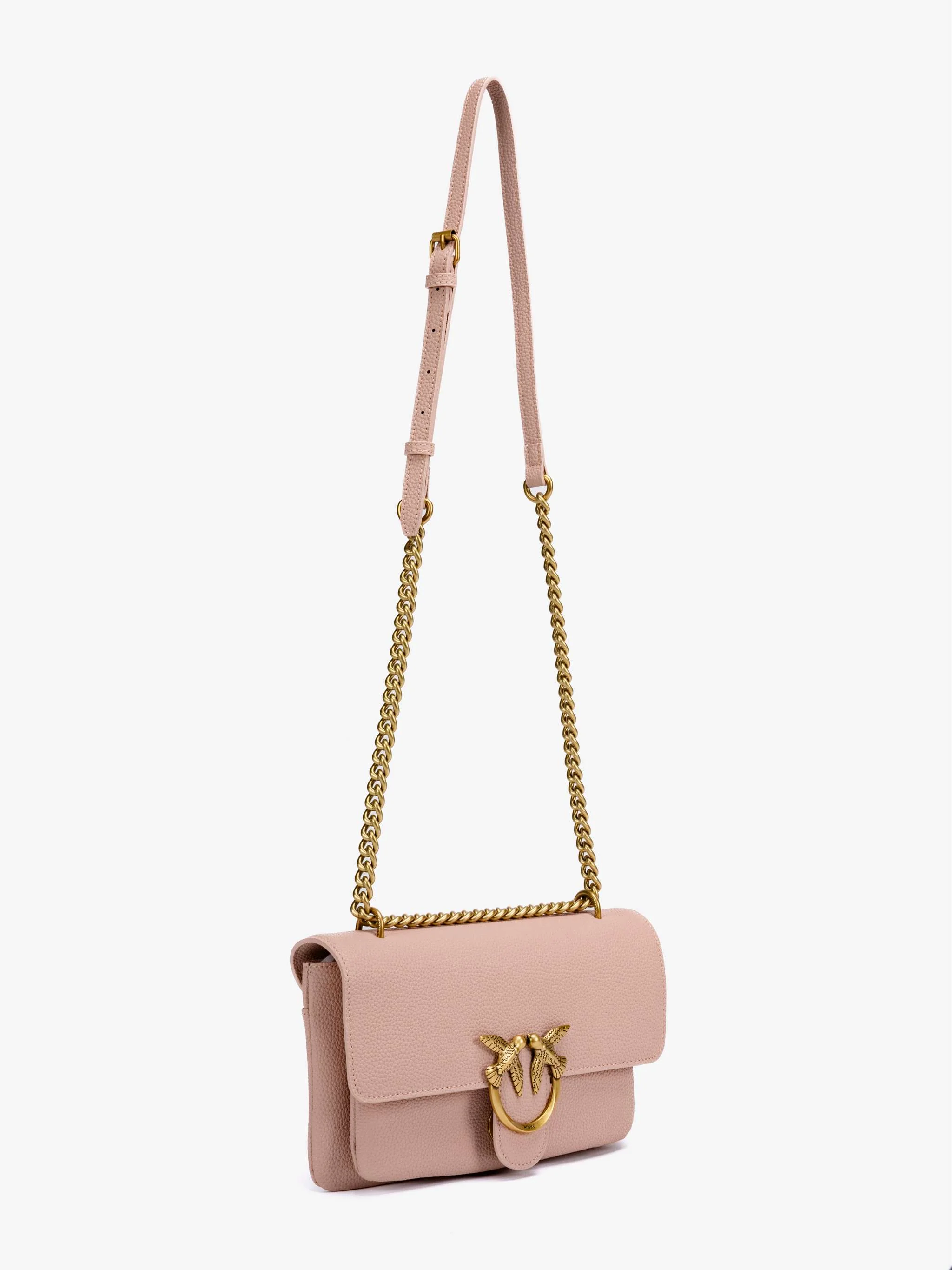 Bolso Love Soft mini Pelle Bottalata, color rosa vieja con dorado, para Damas - Image 3