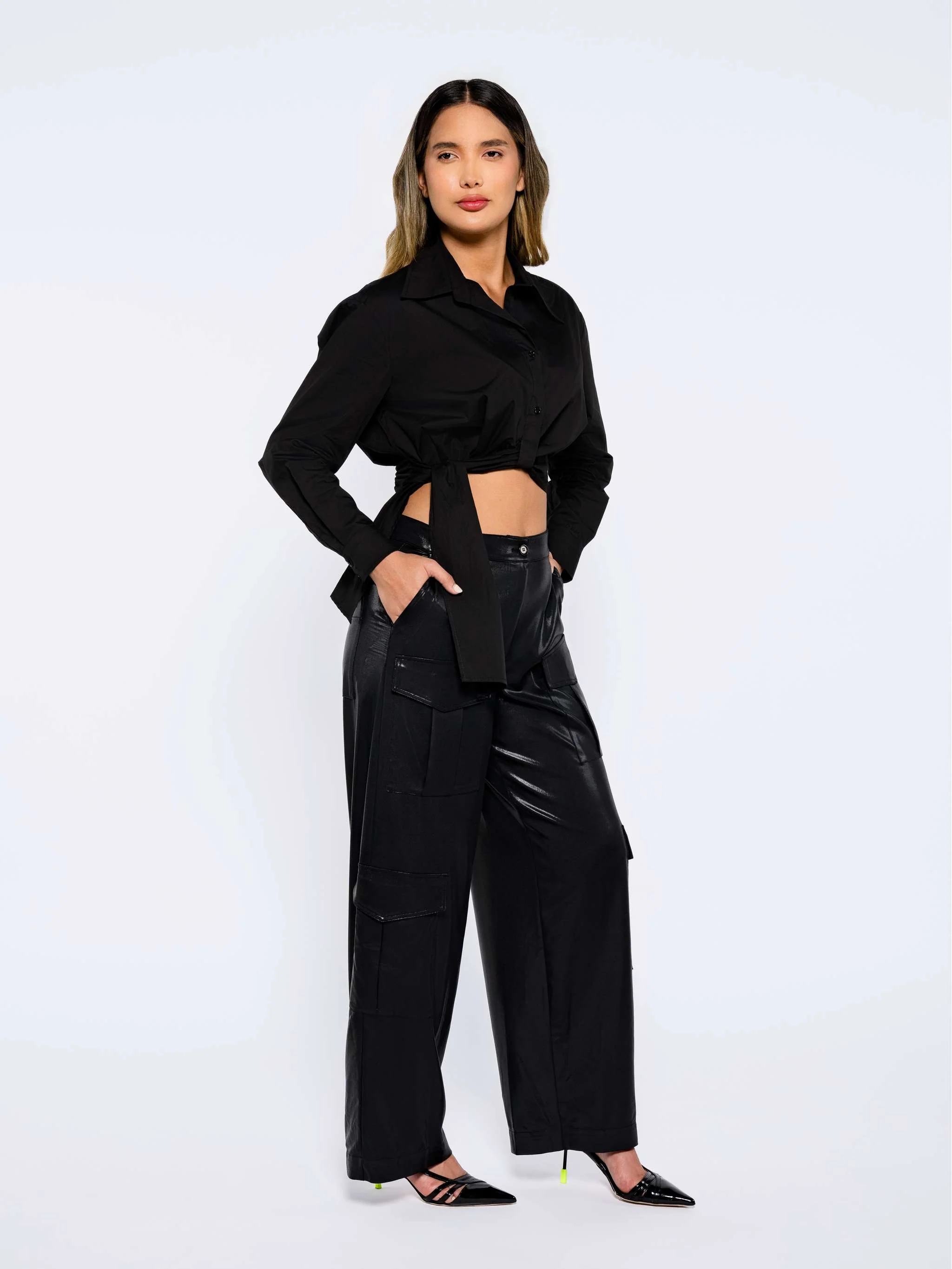 Camisa Camene, color negro, para Damas - Image 2
