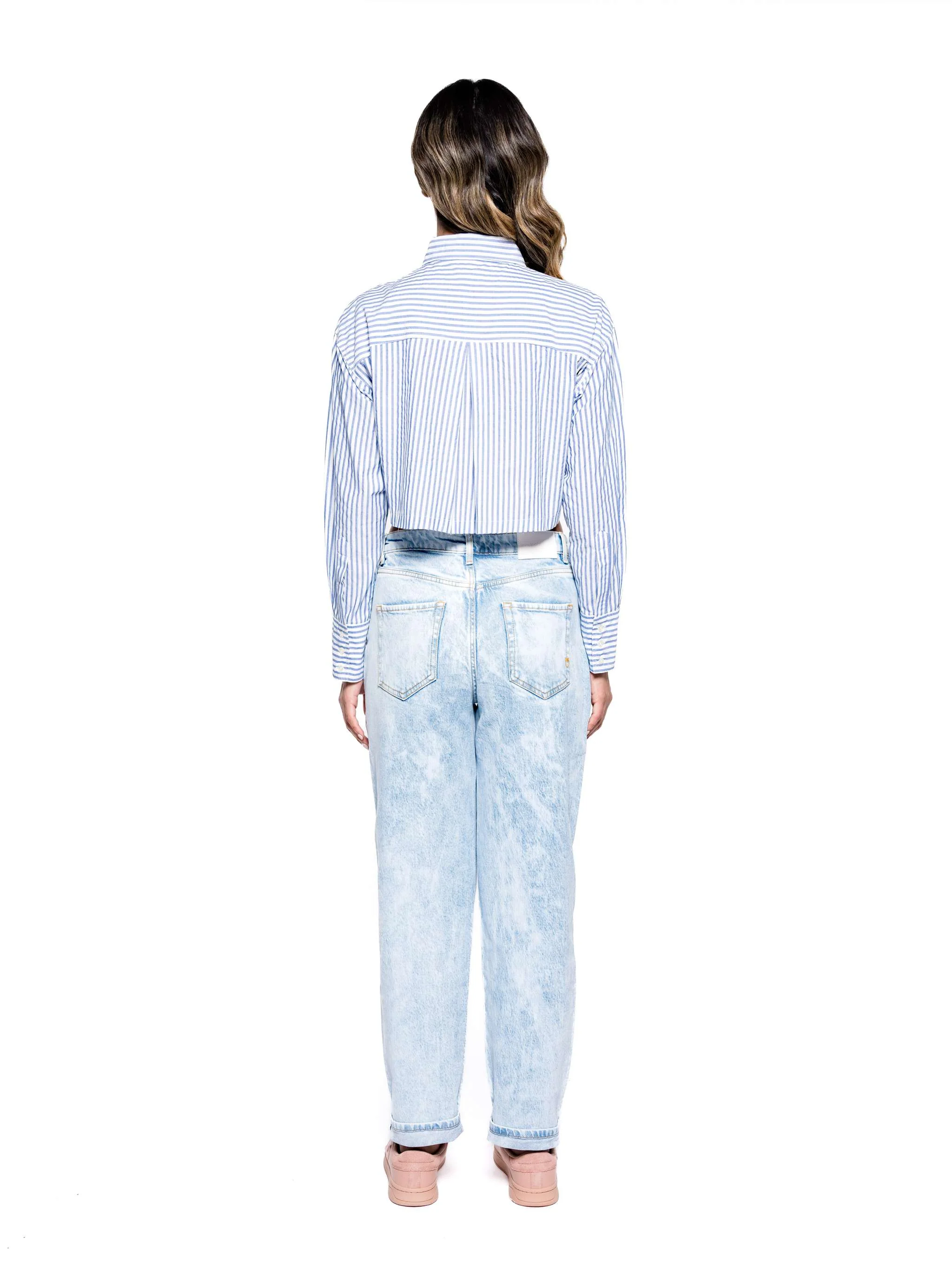Camisa Pergusa, color azul con blanco, para Damas - Image 4