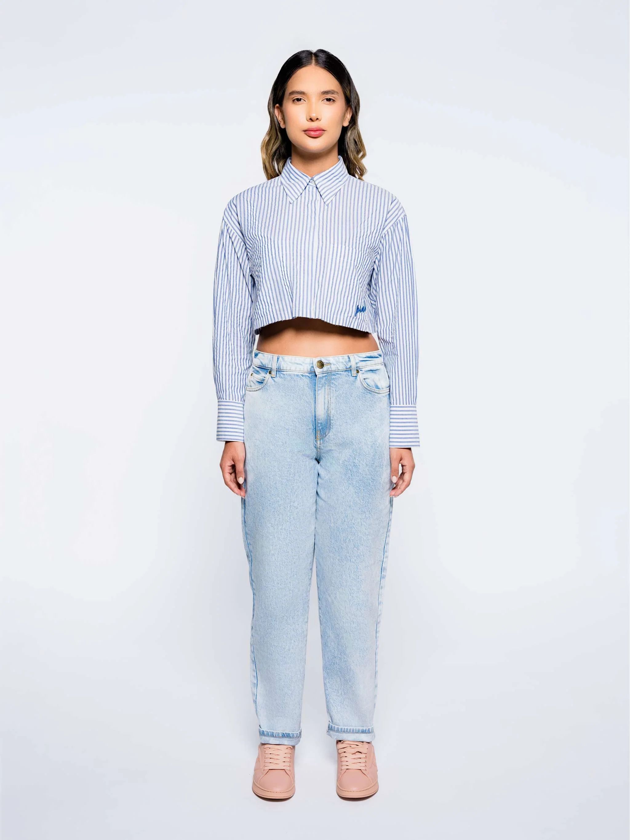 Jeans Maddie Mom, color azul claro, para Damas - Image 3