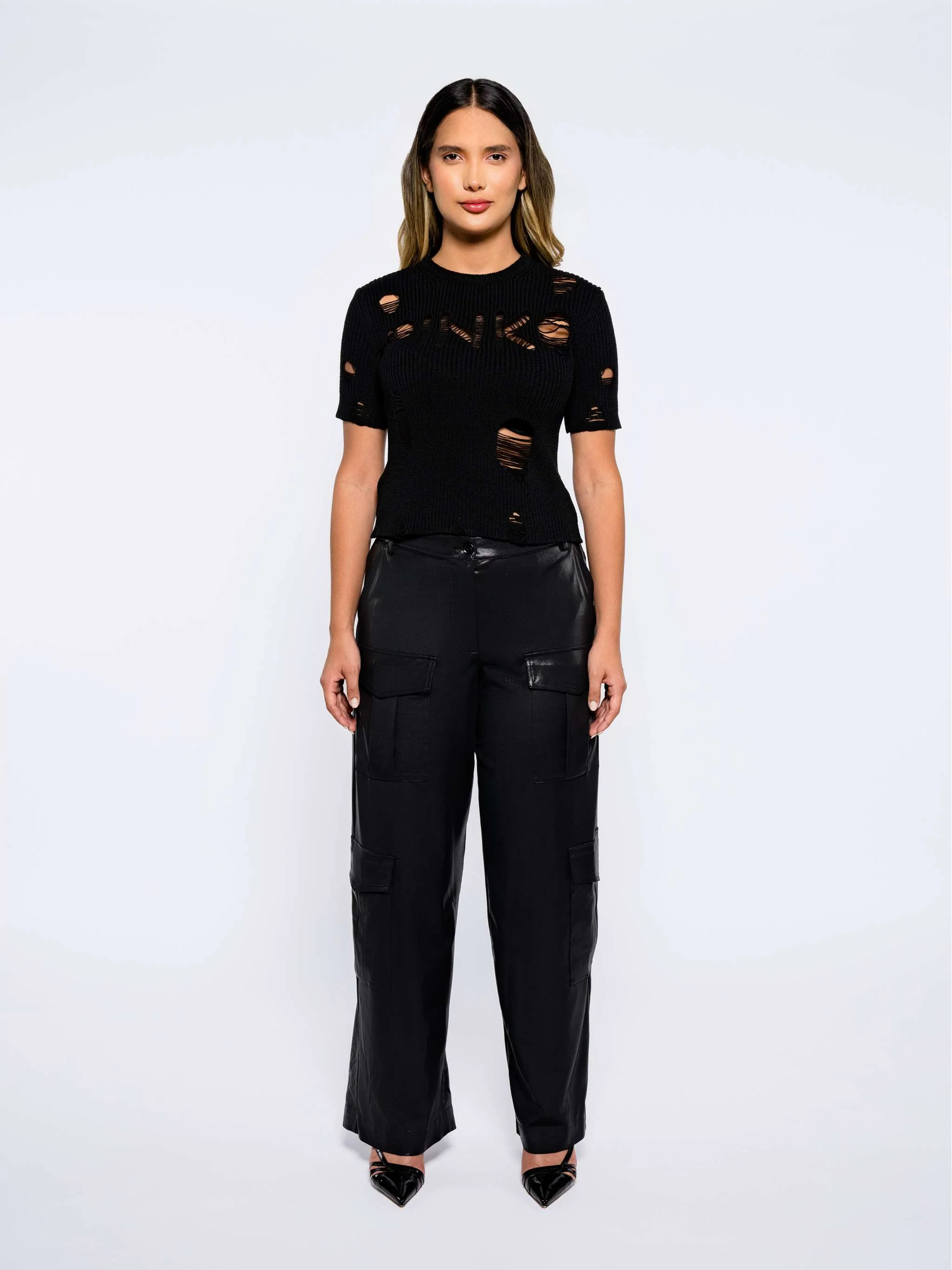 Top Stretch Ogliastro, color negro, para Damas - Image 3