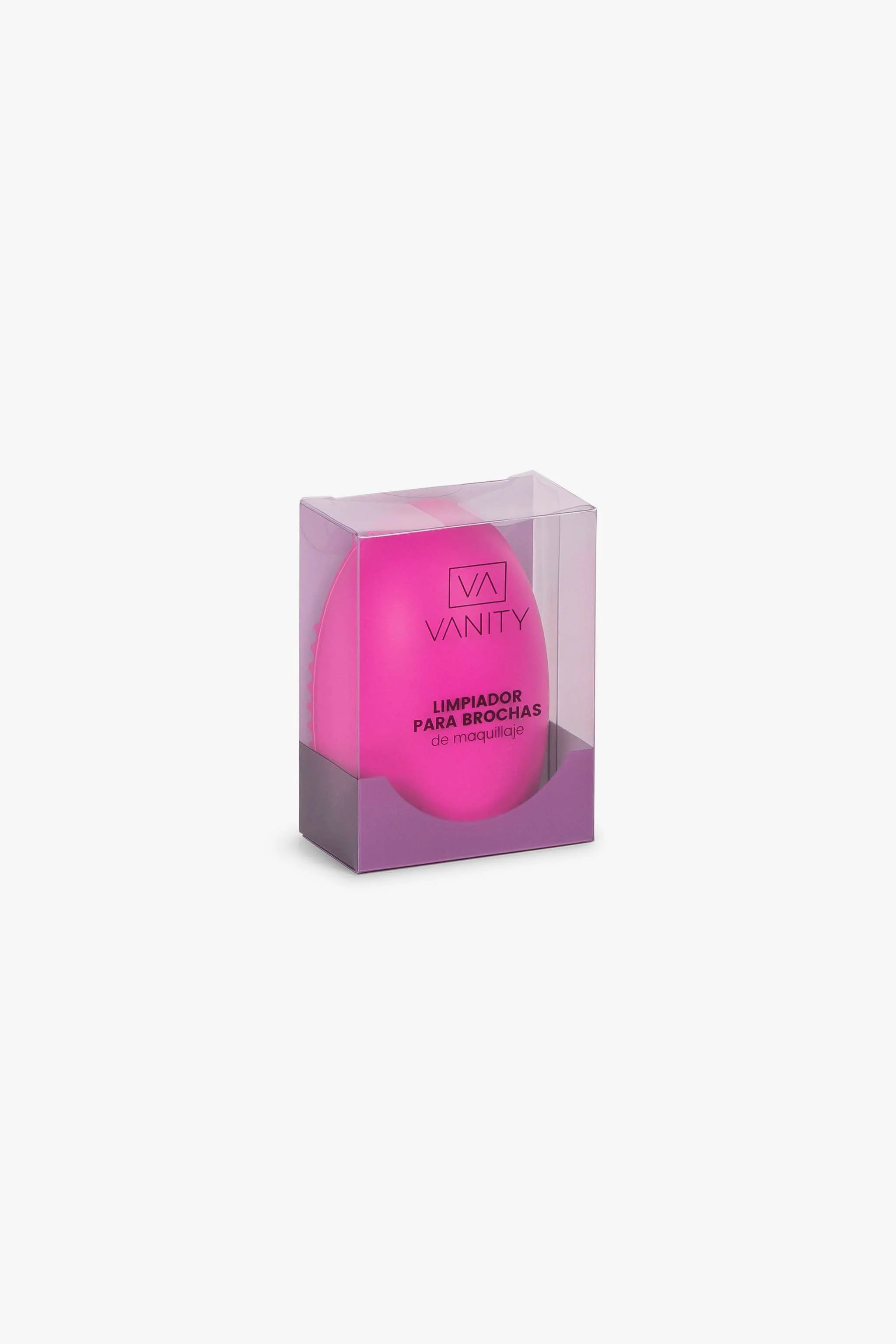 Almohadilla para limpiar brochas fucsia, textura rugosa y base antideslizante - Image 3