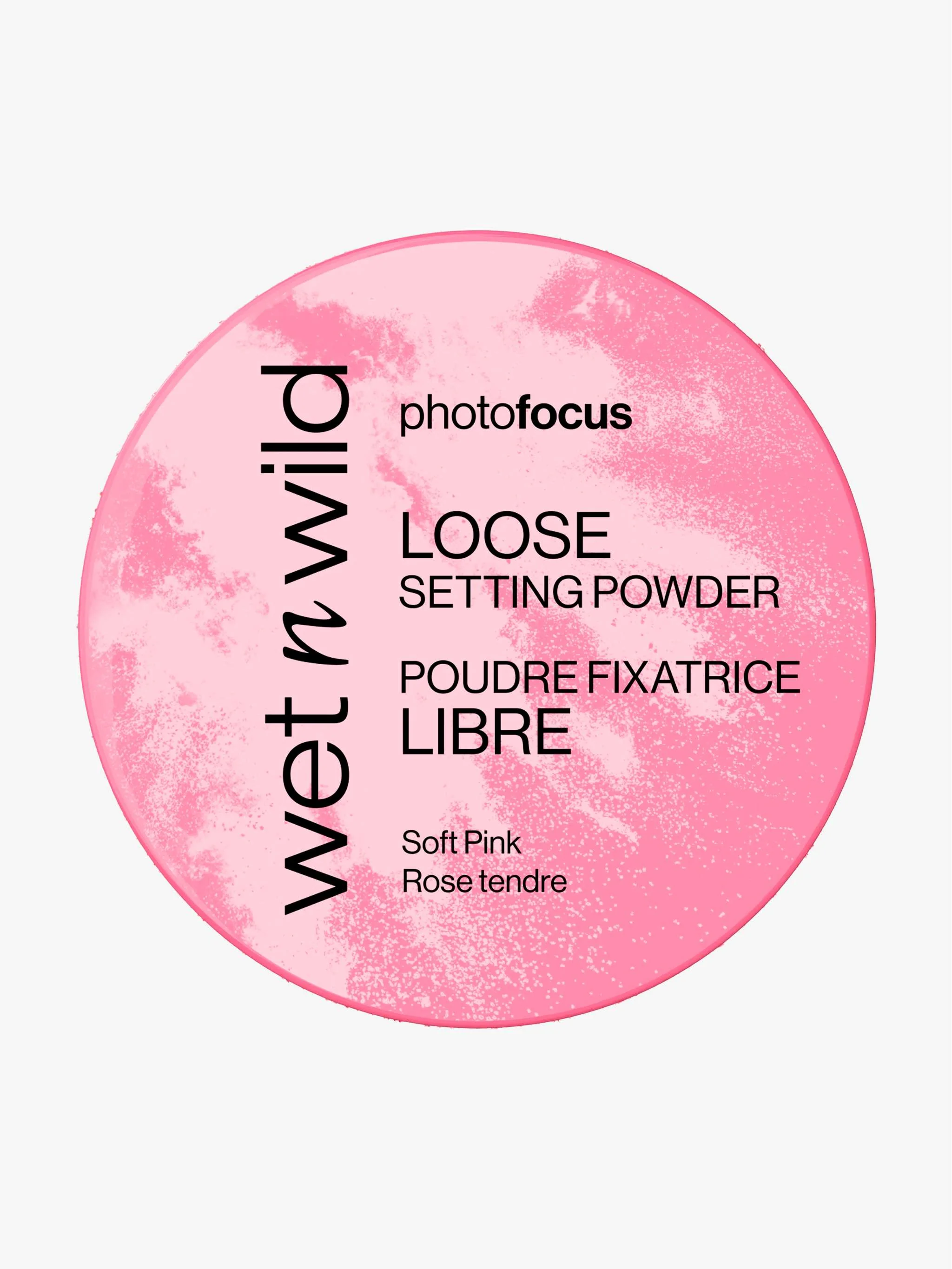 Polvo suelto Photo Focus Soft Pink, acabado mate y tono rosado suave